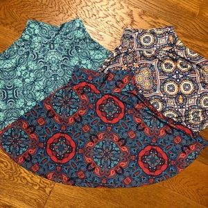 Set of 3 LuLaRoe skirts-little girl (size 4)